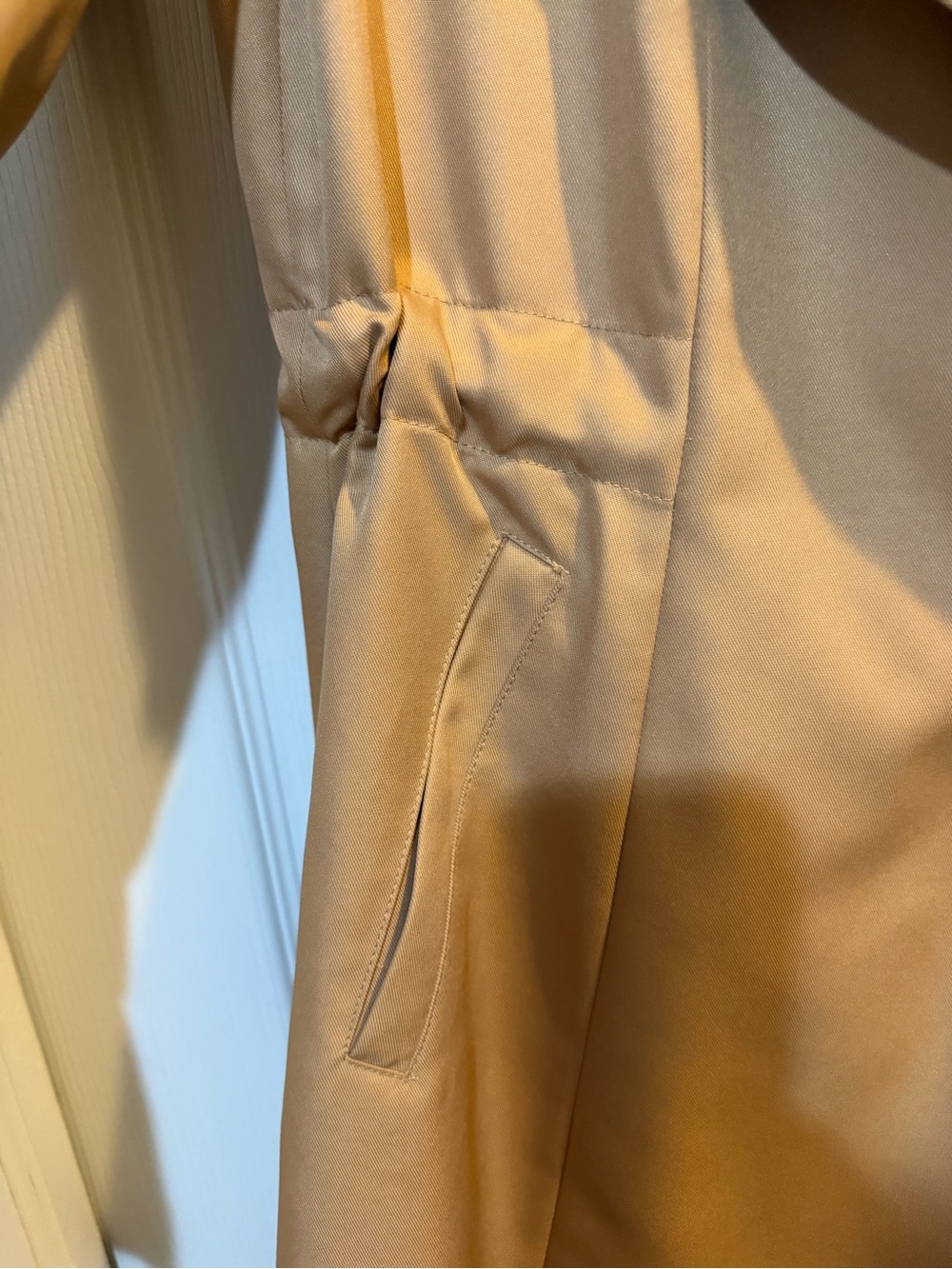 Halogen Trench Coat Women Small  Tan Draped Open Front Minimalist Chic mint - Picture 3 of 9
